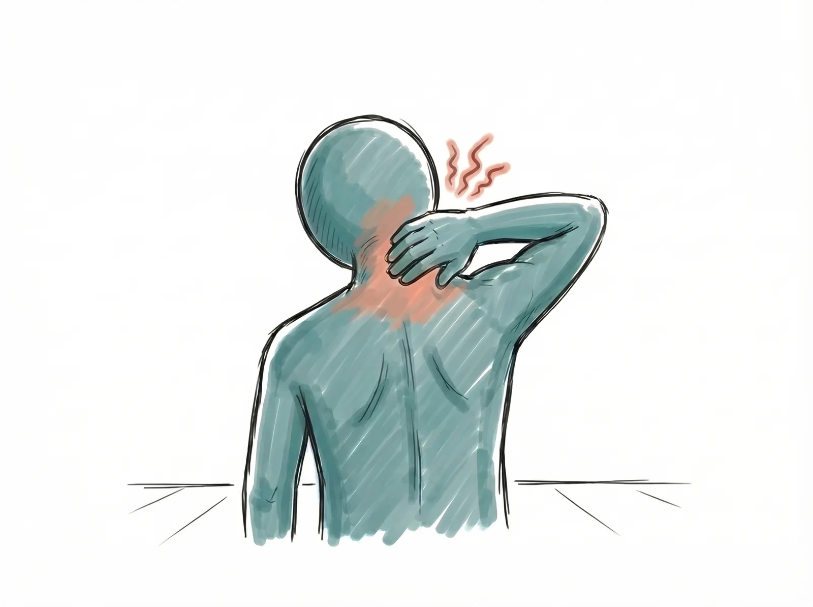 Neck pain — cervical spine illustration